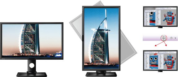 Software Display Pilot s dynamickým otočením obrazovky a funkcí Desktop Partition